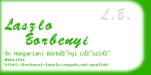 laszlo borbenyi business card